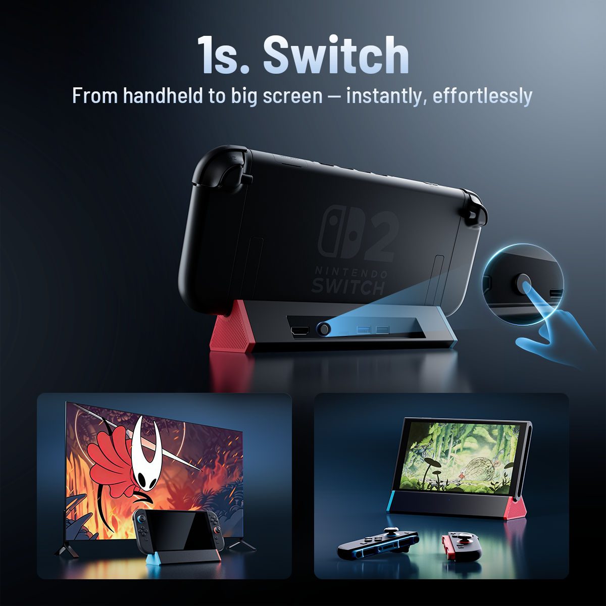 Antank S3 MAX dock lets you instantly switch between handheld, TV, and tabletop gaming modes.