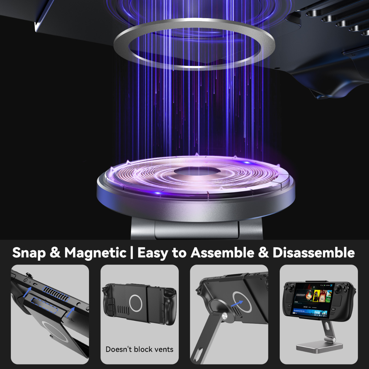 Antank Adjustable Stand for Steam Deck with Built-in 6-in-1 Hub