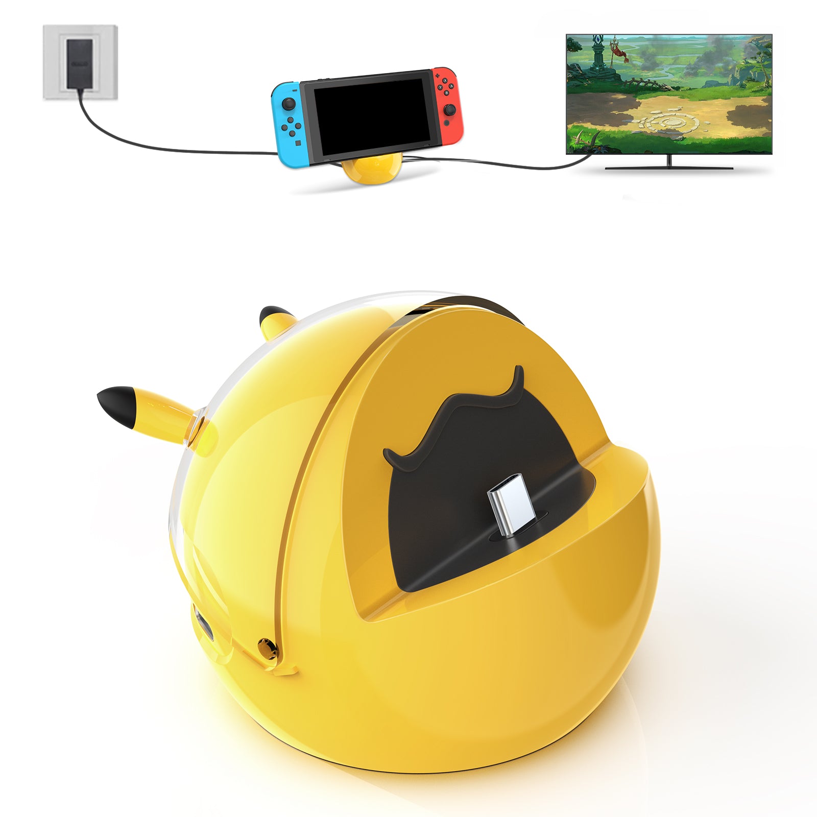 Antank Pikachu Switch TV Dock Station Compatible with Nintendo Switch