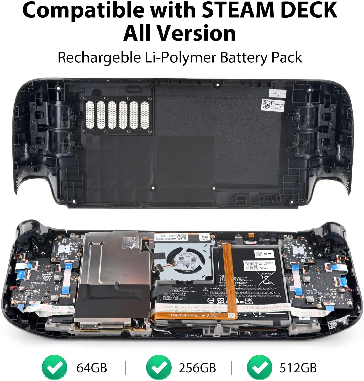 SiWiQU Battery Pack Replacement Compatible with Steam Deck Console