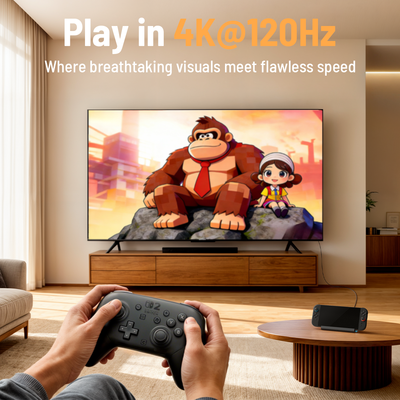 Antank S3 PRO Switch 2 dock supporting 4K@120Hz output, delivering crisp visuals for home TV gaming.