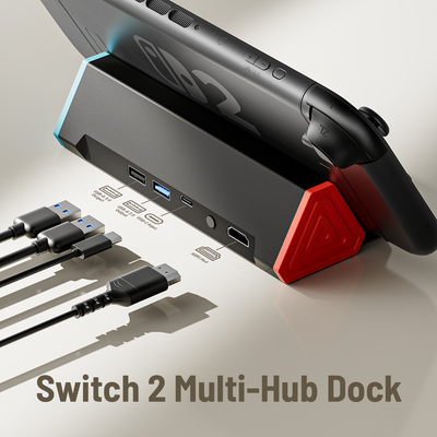 Antank S3 PRO Switch 2 multi-hub dock with HDMI, USB, and Type-C ports for expanded connectivity.