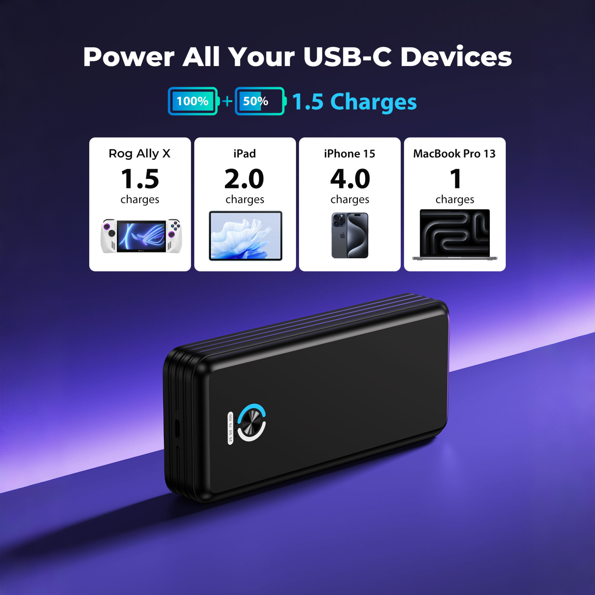 20000mAh Magnetic Power Bank for ROG Ally X - SIWIQU