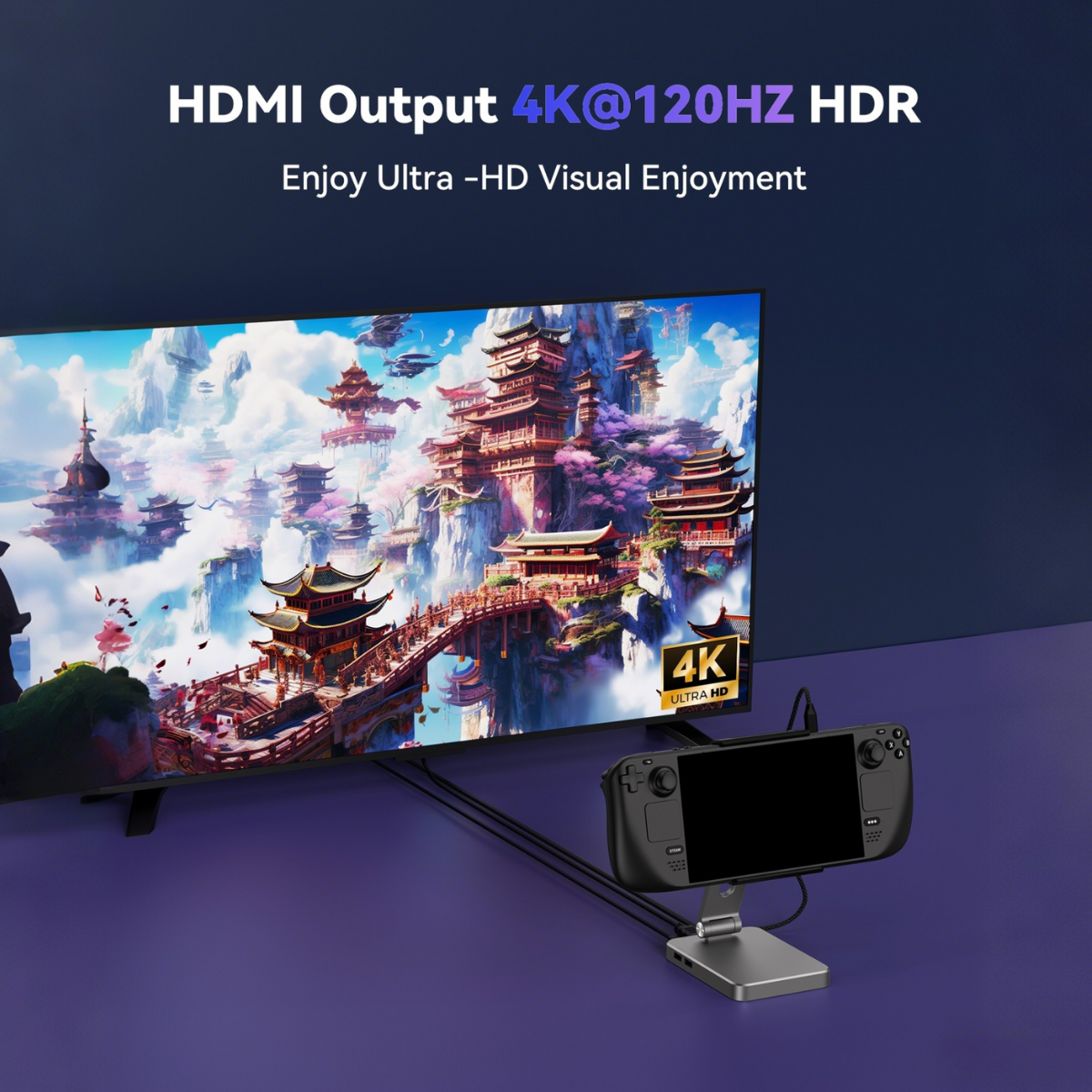 Antank Adjustable Stand for Steam Deck with Built-in 6-in-1 Hub